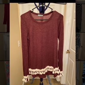 Rust Long Sleeve Blouse